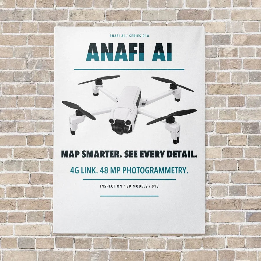 Parrot ANAFI Ai vertical canvas print - no frame - white background