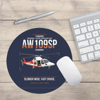 Thumbnail for Leonardo AW109SP GrandNew design on navy blue round mouse pad