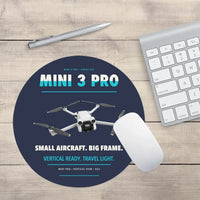 Thumbnail for DJI Mini 3 Pro design on navy blue round mouse pad