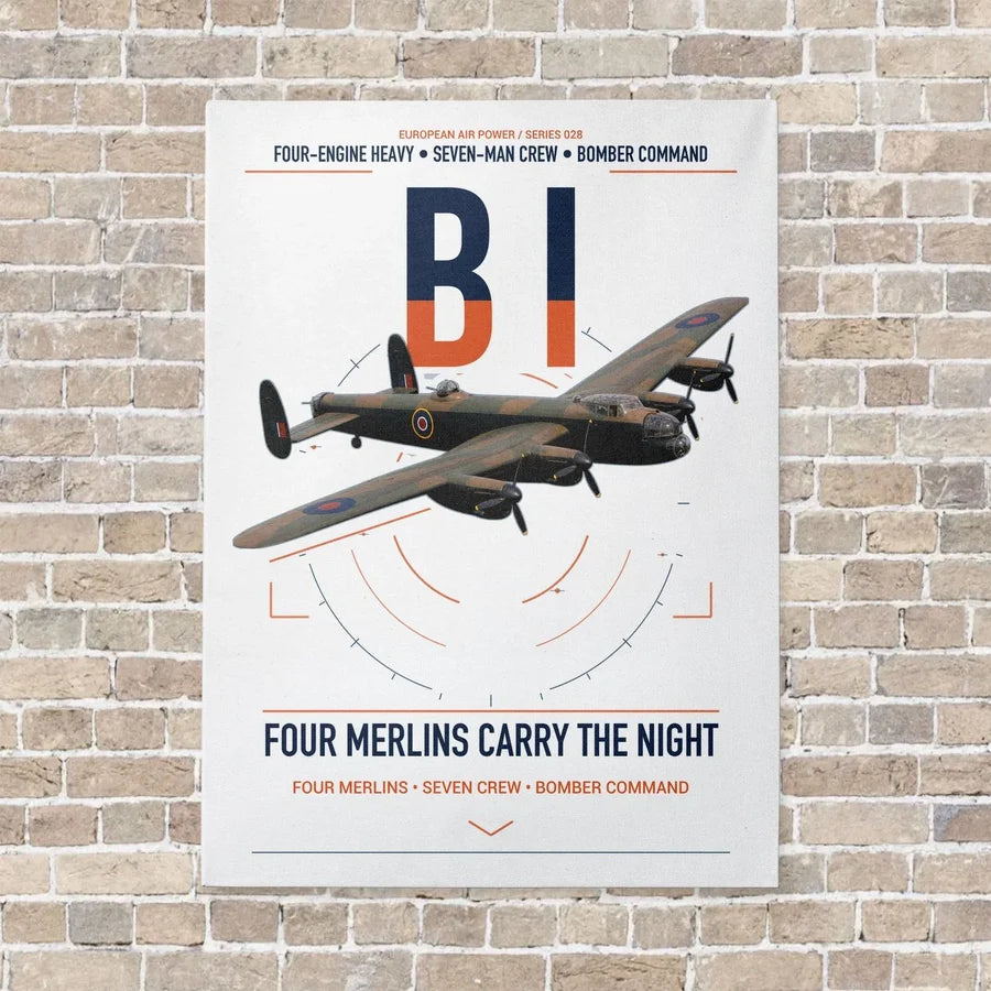 Avro Lancaster B I vertical canvas print - no frame - white background