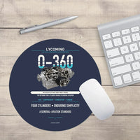 Thumbnail for O-360 design on navy blue round mouse pad