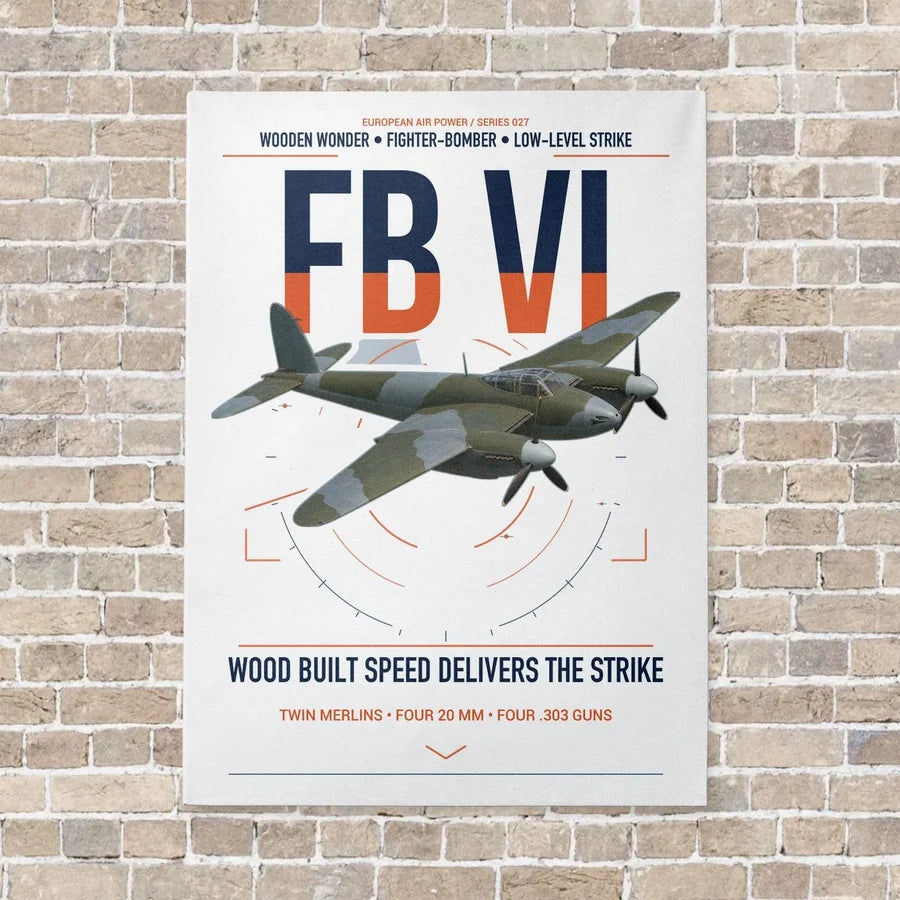 de Havilland Mosquito FB VI vertical canvas print - no frame - white background