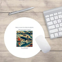 Thumbnail for VINTAGE G4280 - The Glassy Water Warning - Designed Mouse Pads design on white round