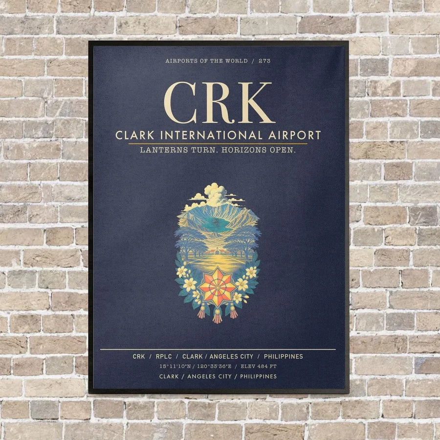 Clark International Airport CRK - Canvas Framed - Navy Blue