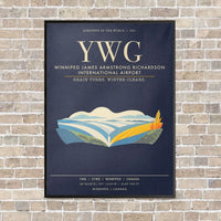 Thumbnail for Winnipeg James Armstrong Richardson International Airport YWG - Canvas Framed - Navy Blue