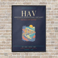 Thumbnail for Jose Marti International Airport Havana HAV - Canvas Framed - Navy Blue