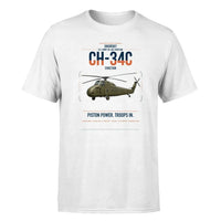 Thumbnail for Sikorsky CH-34C Choctaw design on white t-shirt, single-side print