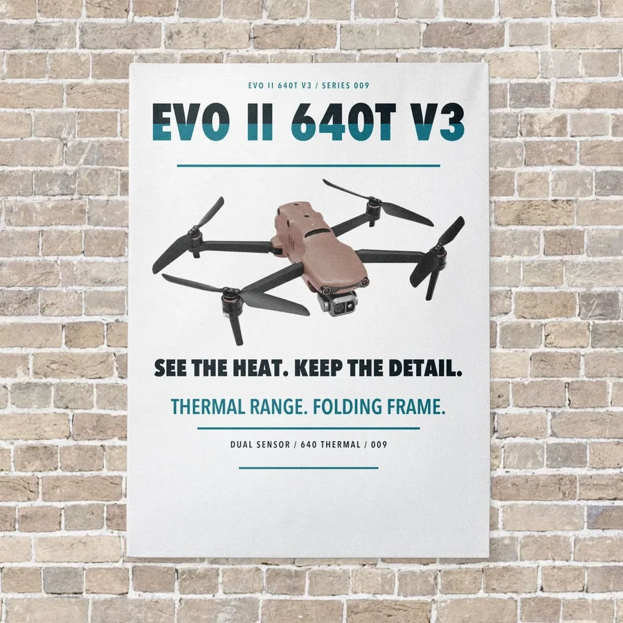 Autel EVO II Dual 640T V3 vertical canvas print - no frame - white background