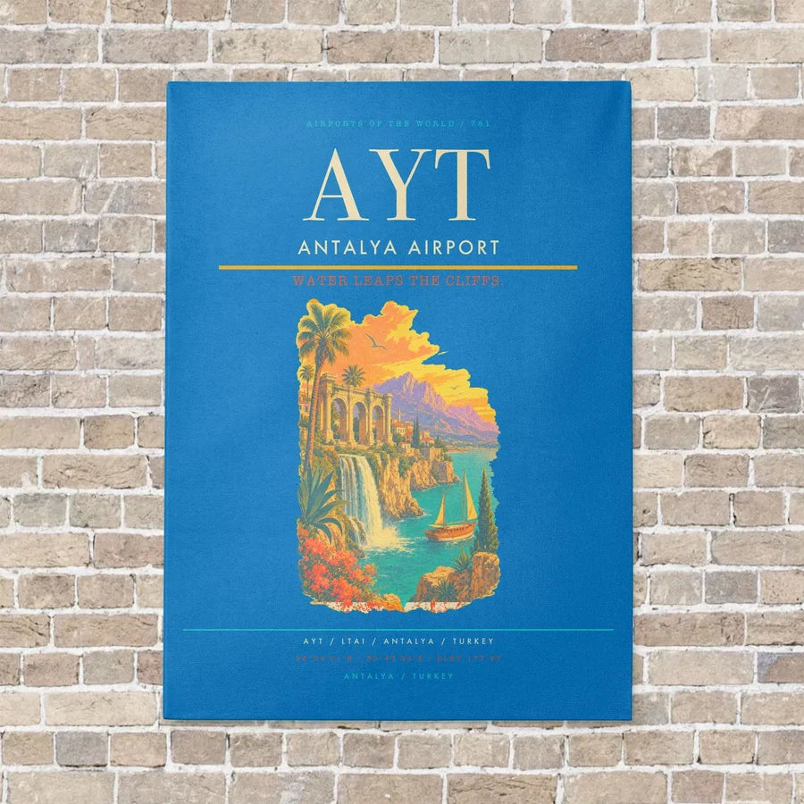 Antalya Airport AYT - Canvas No Frame - Turquoise