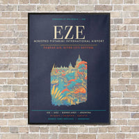Thumbnail for Buenos Aires Ministro Pistarini International Airport EZE - Canvas Framed - Navy Blue