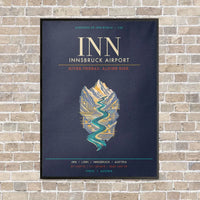 Thumbnail for Innsbruck Airport INN - Canvas Framed - Navy Blue