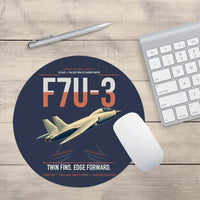 Thumbnail for F7U-3 Cutlass design on navy blue round mouse pad