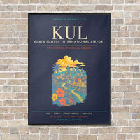 Thumbnail for Kuala Lumpur International Airport KUL - Canvas Framed - Navy Blue