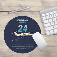 Thumbnail for Bombardier Learjet 24 design on navy blue round mouse pad