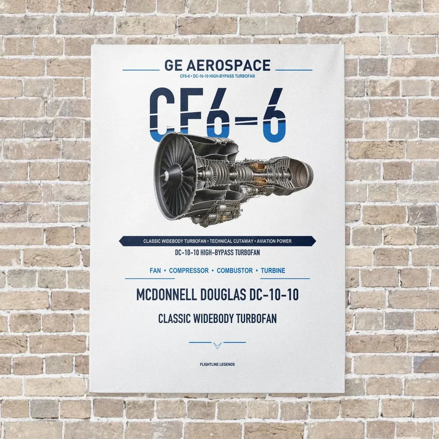 CF6-6 vertical canvas print - no frame - white background