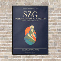 Thumbnail for Salzburg Airport SZG - Canvas Framed - Navy Blue