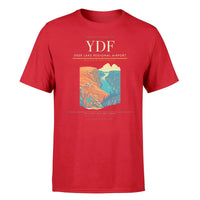 Thumbnail for Deer Lake Regional Airport (YDF) T-Shirt single-side front print in Red | deer-lake-regional-airport-ydf-double-side-t-shirt