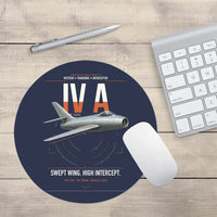 Thumbnail for Dassault Mystère IV A design on navy blue round mouse pad