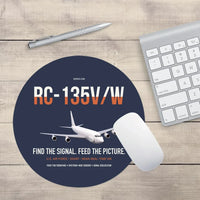 Thumbnail for RC-135V W Rivet Joint design on navy blue round mouse pad