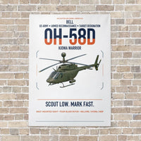 Thumbnail for Bell OH-58D Kiowa Warrior vertical canvas print - no frame - white background
