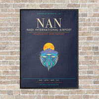 Thumbnail for Nadi International Airport NAN - Canvas Framed - Navy Blue