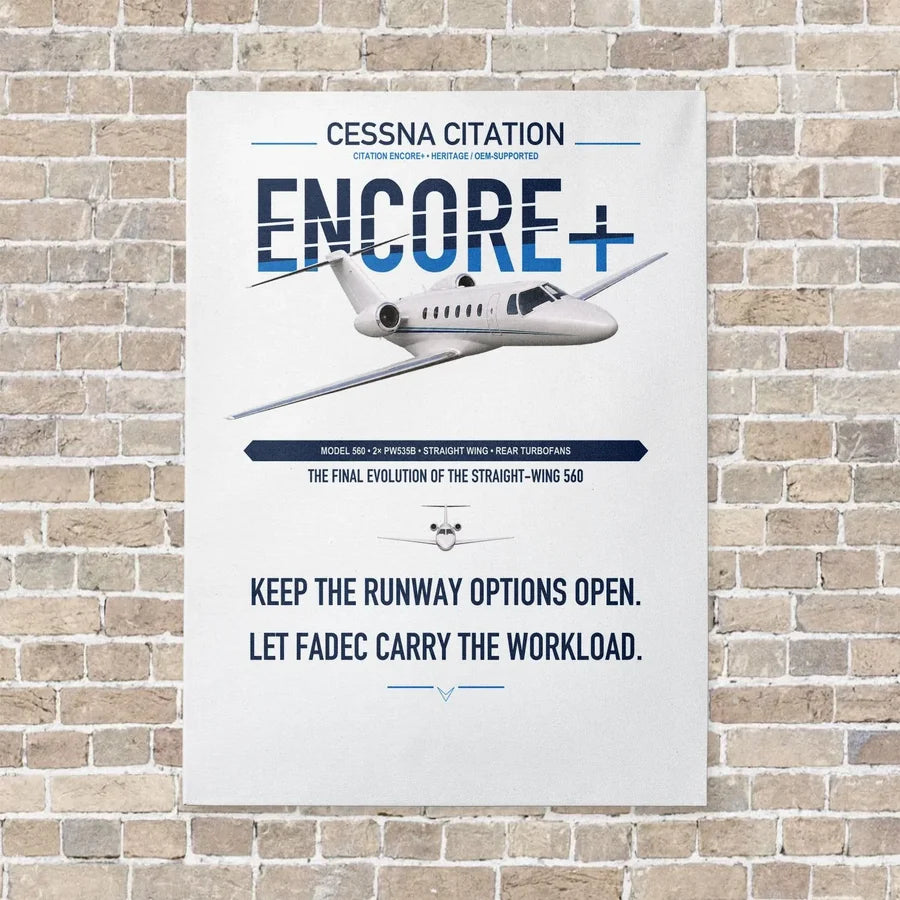 Cessna Citation Encore+ vertical canvas print - no frame - white background