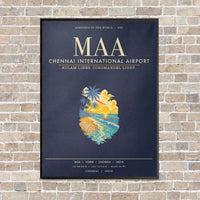 Thumbnail for Chennai International Airport MAA - Canvas Framed - Navy Blue