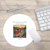 Thumbnail for VINTAGE G4289 - The Salmon Run Charter - Designed Mouse Pads design on white round