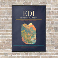 Thumbnail for Edinburgh Airport EDI - Canvas Framed - Navy Blue