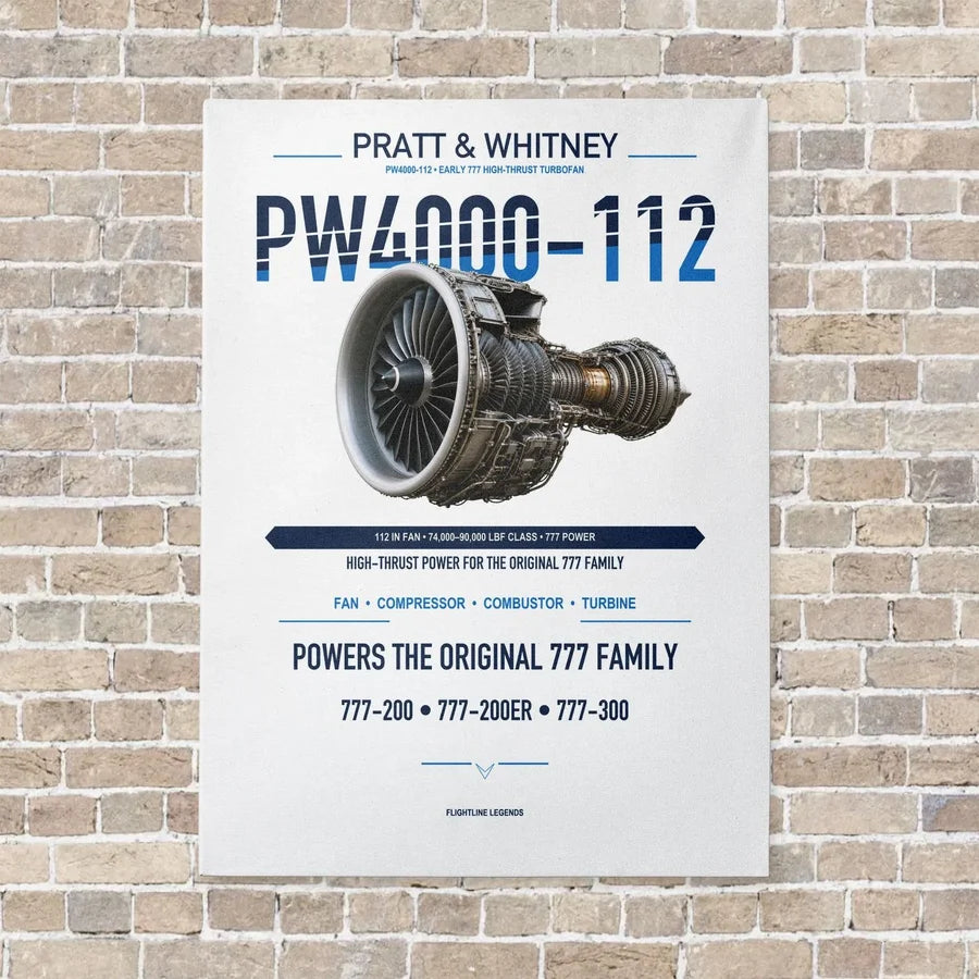 PW4000-112 vertical canvas print - no frame - white background