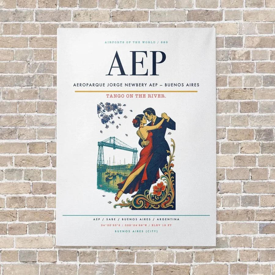 Aeroparque Jorge Newbery AEP — Buenos Aires vertical canvas print - no frame - white background