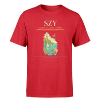 Thumbnail for Olsztyn-Mazury Airport (SZY) T-Shirt single-side front print in Red | olsztyn-mazury-airport-szy-double-side-t-shirt