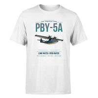 Thumbnail for PBY-5A Catalina design on white double-side t-shirt, single-side print