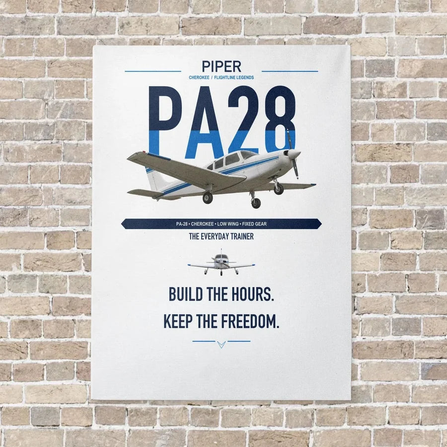Piper PA-28 Cherokee vertical canvas print - no frame - white background