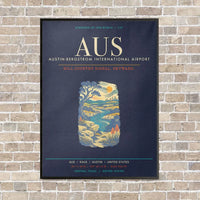 Thumbnail for Austin-Bergstrom International Airport AUS - Canvas Framed - Navy Blue
