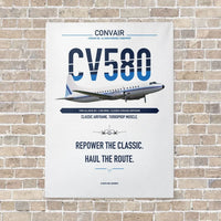 Thumbnail for Convair 580 vertical canvas print - no frame - white background