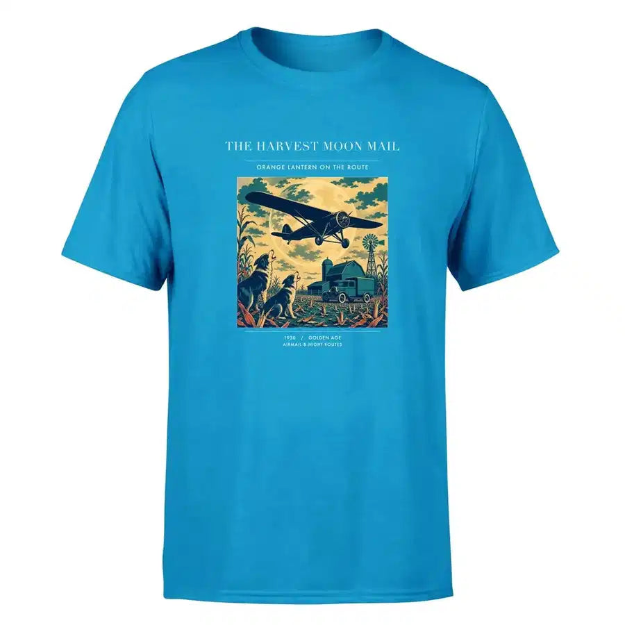 VINTAGE G4479 - The Harvest Moon Mail - Premium T-Shirt design on turquoise premium t shirt