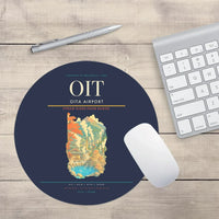 Thumbnail for Oita Airport (OIT) design on navy blue round mouse pad