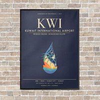 Thumbnail for Kuwait International Airport KWI - Canvas Framed - Navy Blue