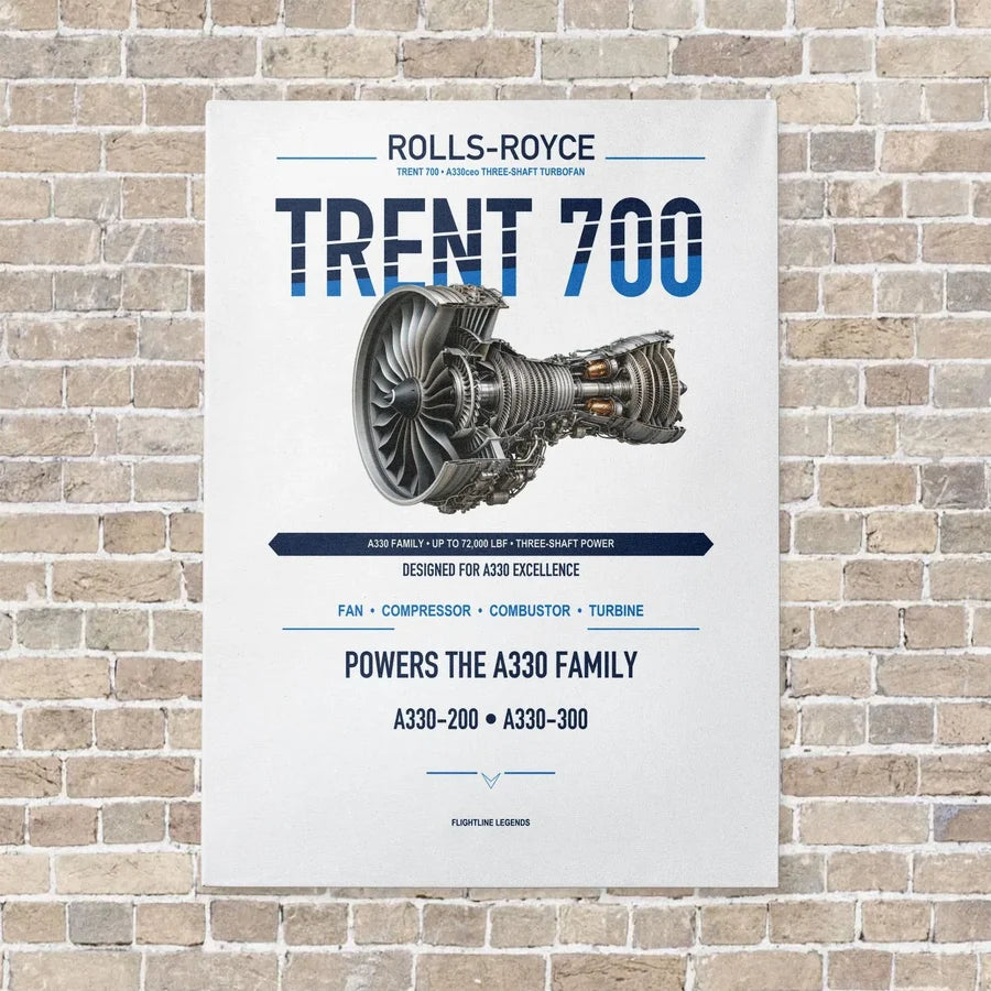 TRENT 700 vertical canvas print - no frame - white background