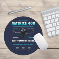 Thumbnail for DJI Matrice 400 design on navy blue round mouse pad