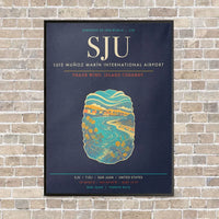 Thumbnail for Luis Munoz Marin International Airport San Juan SJU - Canvas Framed - Navy Blue