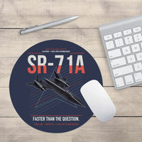 Thumbnail for SR-71A Blackbird design on navy blue round mouse pad