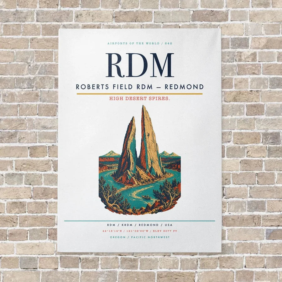 Roberts Field RDM — Redmond vertical canvas print - no frame - white background
