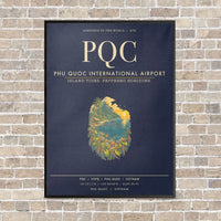 Thumbnail for Phu Quoc International Airport PQC - Canvas Framed - Navy Blue