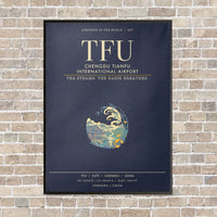 Thumbnail for Chengdu Tianfu International Airport TFU - Canvas Framed - Navy Blue