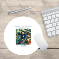 Thumbnail for VINTAGE G4321 - The First Passenger Ticket - Designed Mouse Pads design on white round