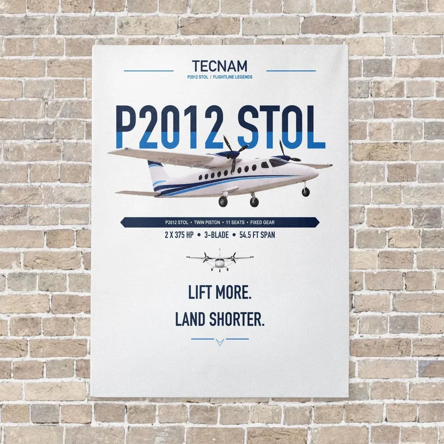 Tecnam P2012 STOL vertical canvas print - no frame - white background