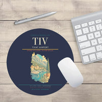 Thumbnail for Tivat Airport (TIV) design on navy blue round mouse pad