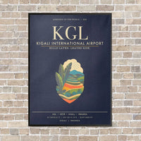 Thumbnail for Kigali International Airport KGL - Canvas Framed - Navy Blue